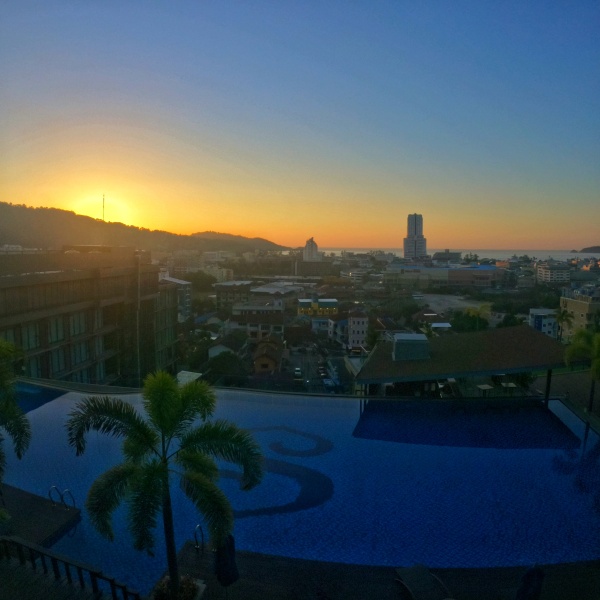 Sunset from Senses Resort, pool villa balcony in Phuket